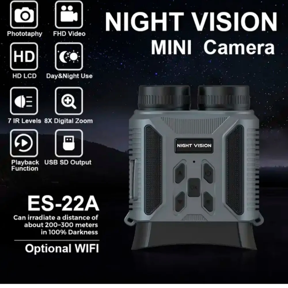 Mini 1080p Night Vision Binoculars Hunting Zoom Digital IR Cam Long Distance 300